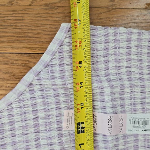 SO BRAND WOMENS JUNIOR PLUS PURPLE AND WHITE SMOCKING SUMMER TANK TOP SIZE XXL - Picture 9 of 12